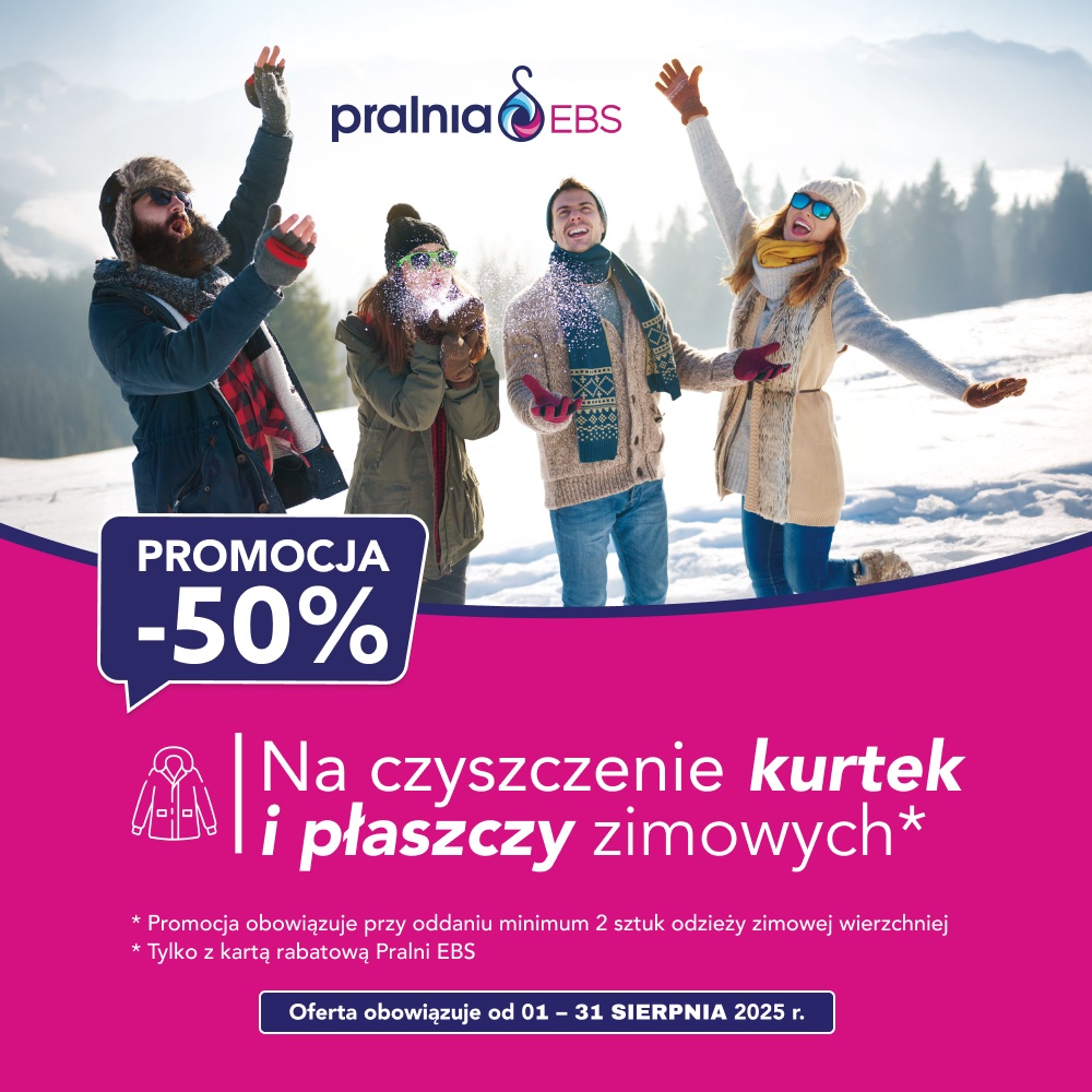 -50% rabatu na czyszczenie kurtek i płaszczy zimowych