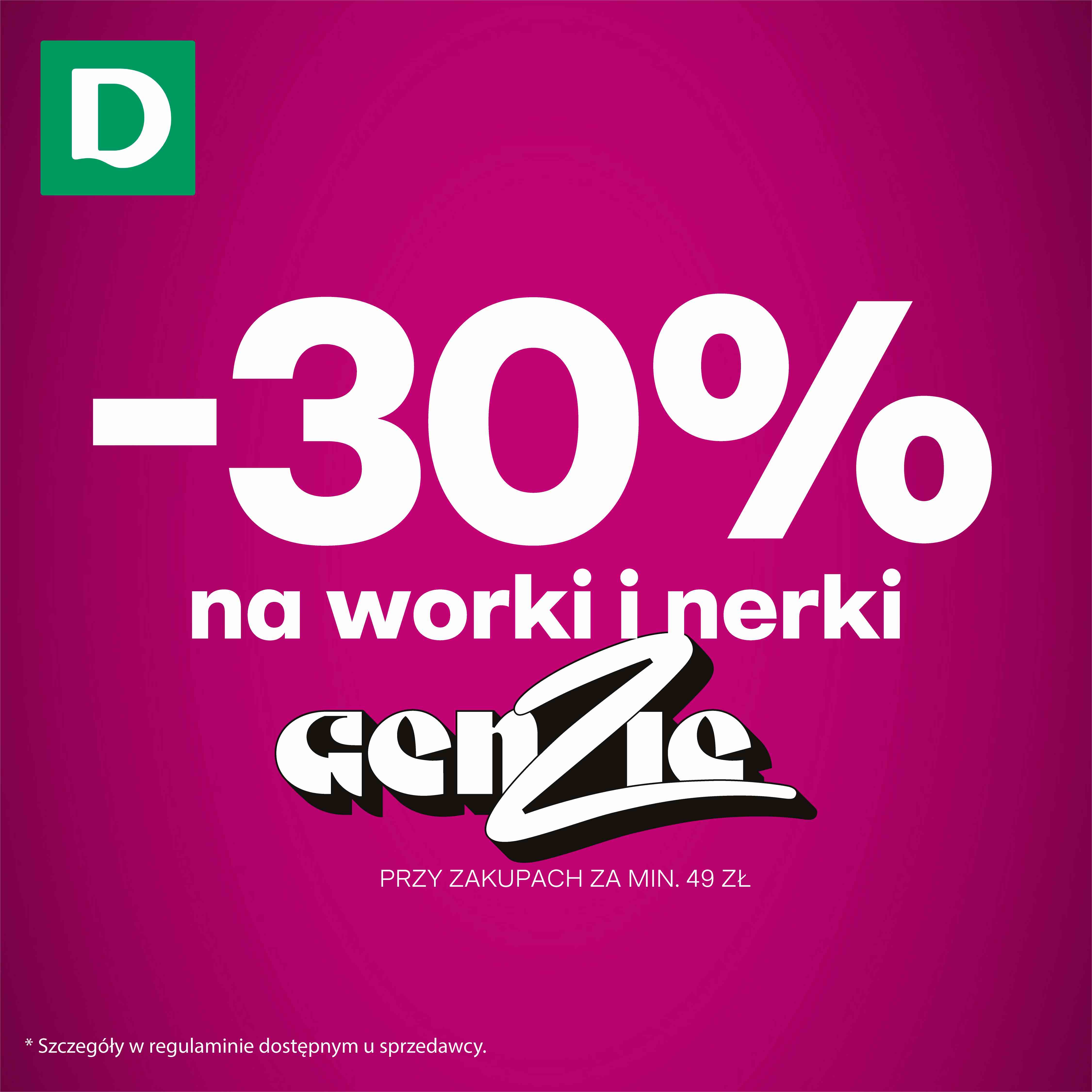 -30% na worki i nerki GENZIE przy zakupie za min. 49 zł