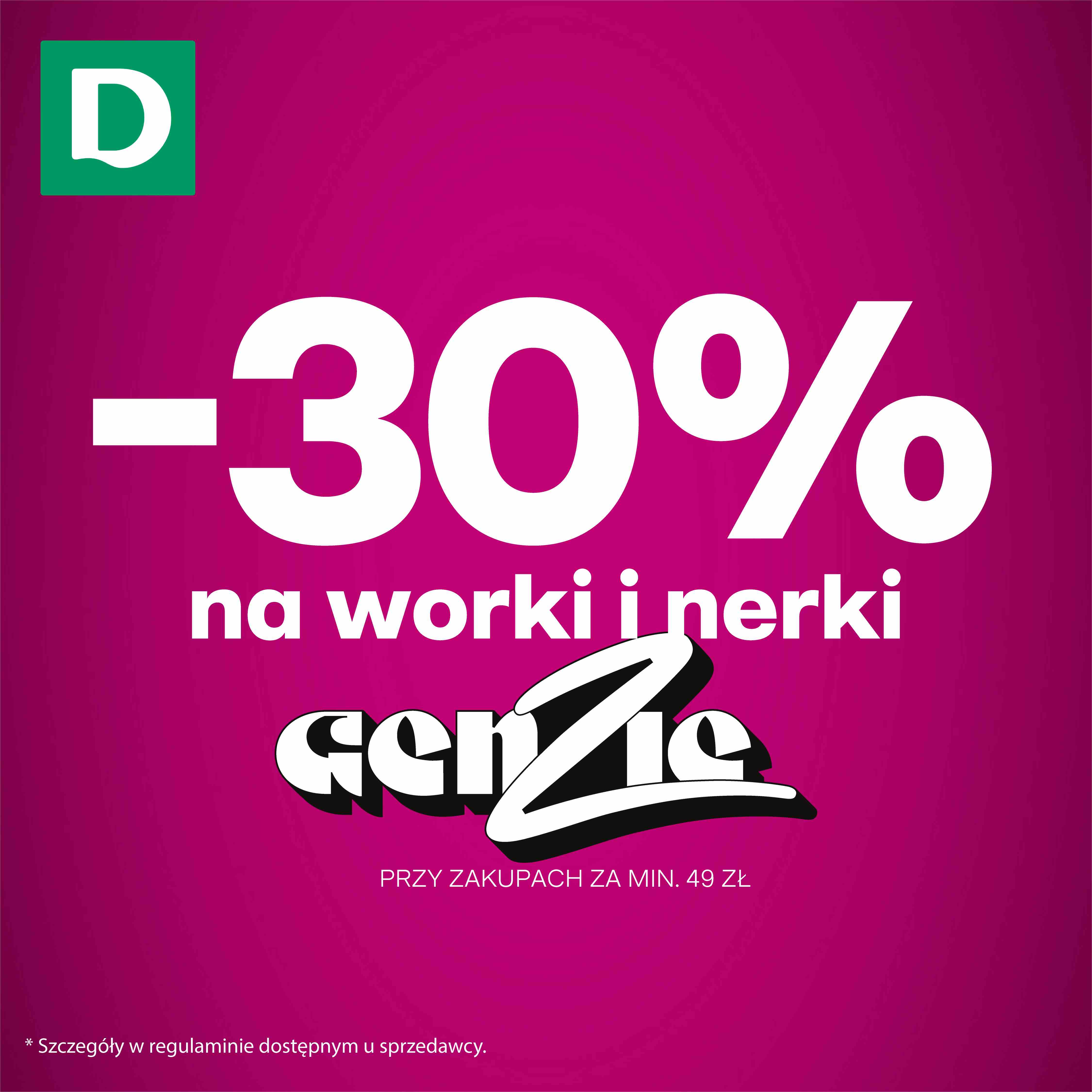 -30% na worki i nerki GENZIE przy zakupie za min. 49 zł