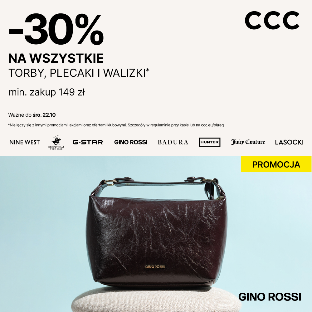 -30% na torby, plecaki i walizki w CCC