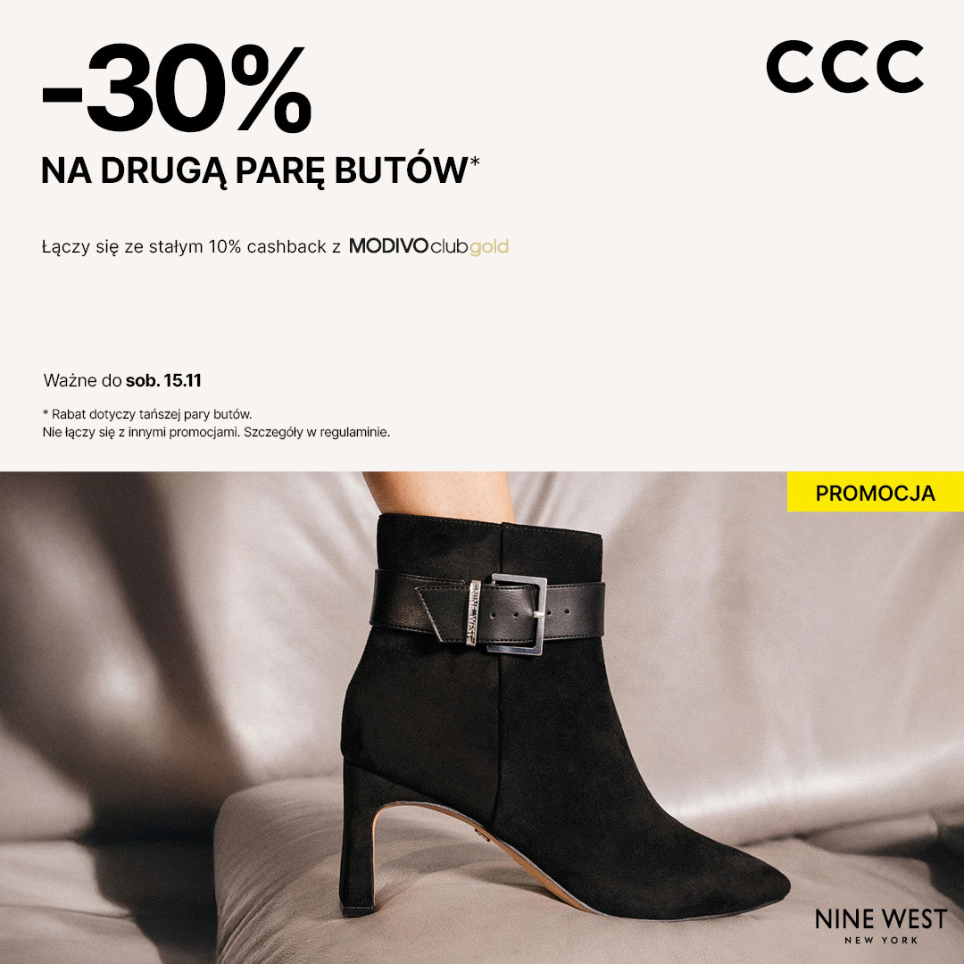 W CCC druga tańsza para butów 30% taniej!