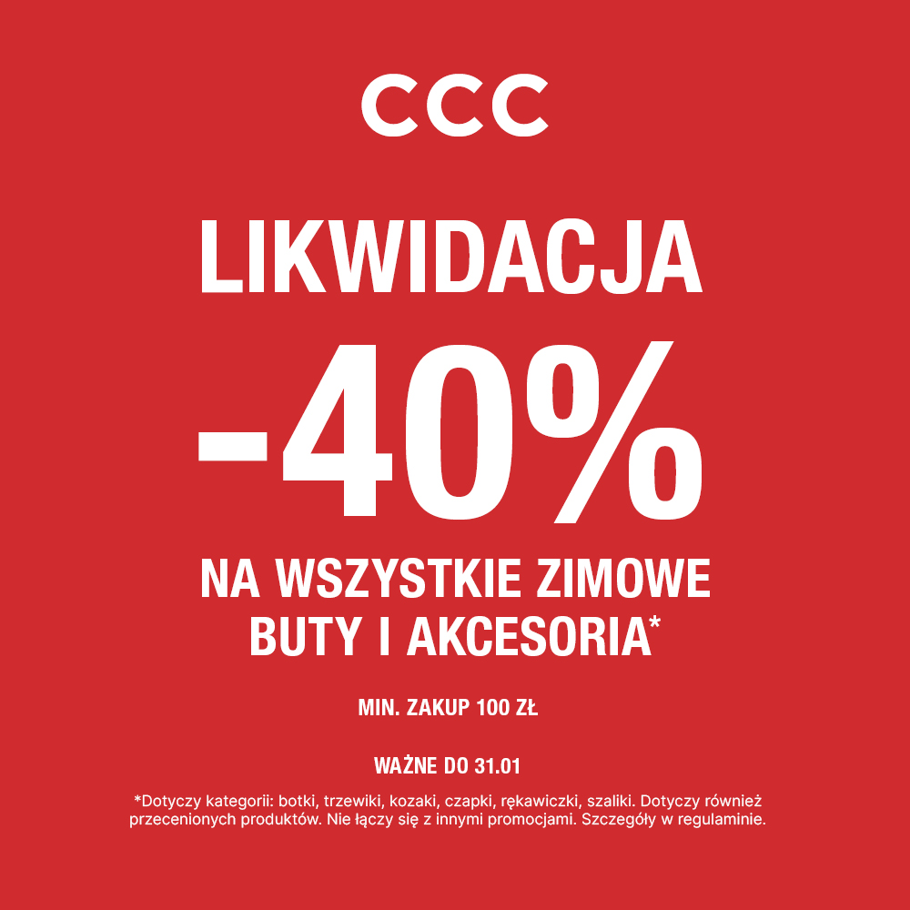 LIKWIDACJA -40% NA WSZYSTKIE ZIMOWE BUTY I AKCESORIA