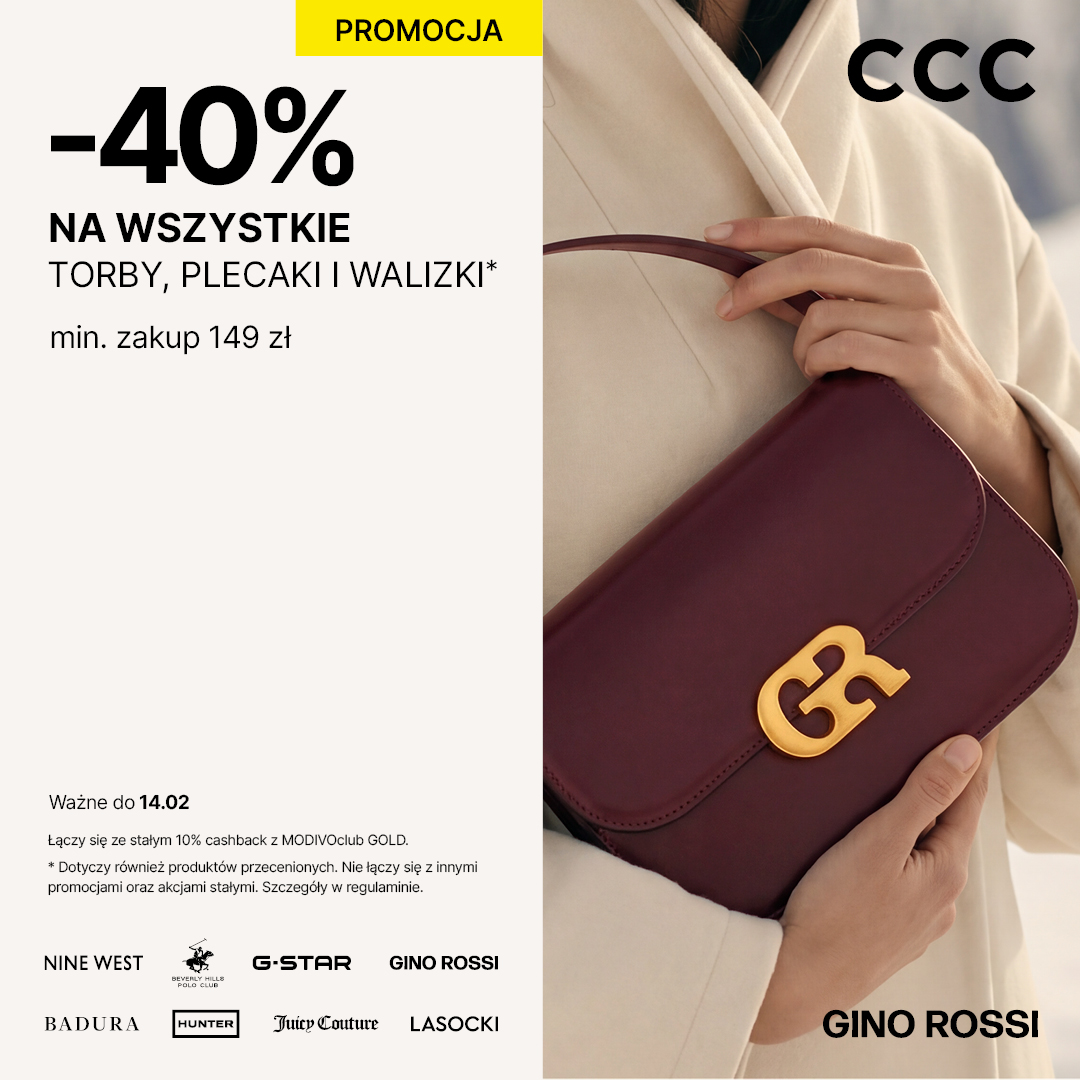 -40% na WSZSTKIE TORBY, PLECAKI, WALIZKI