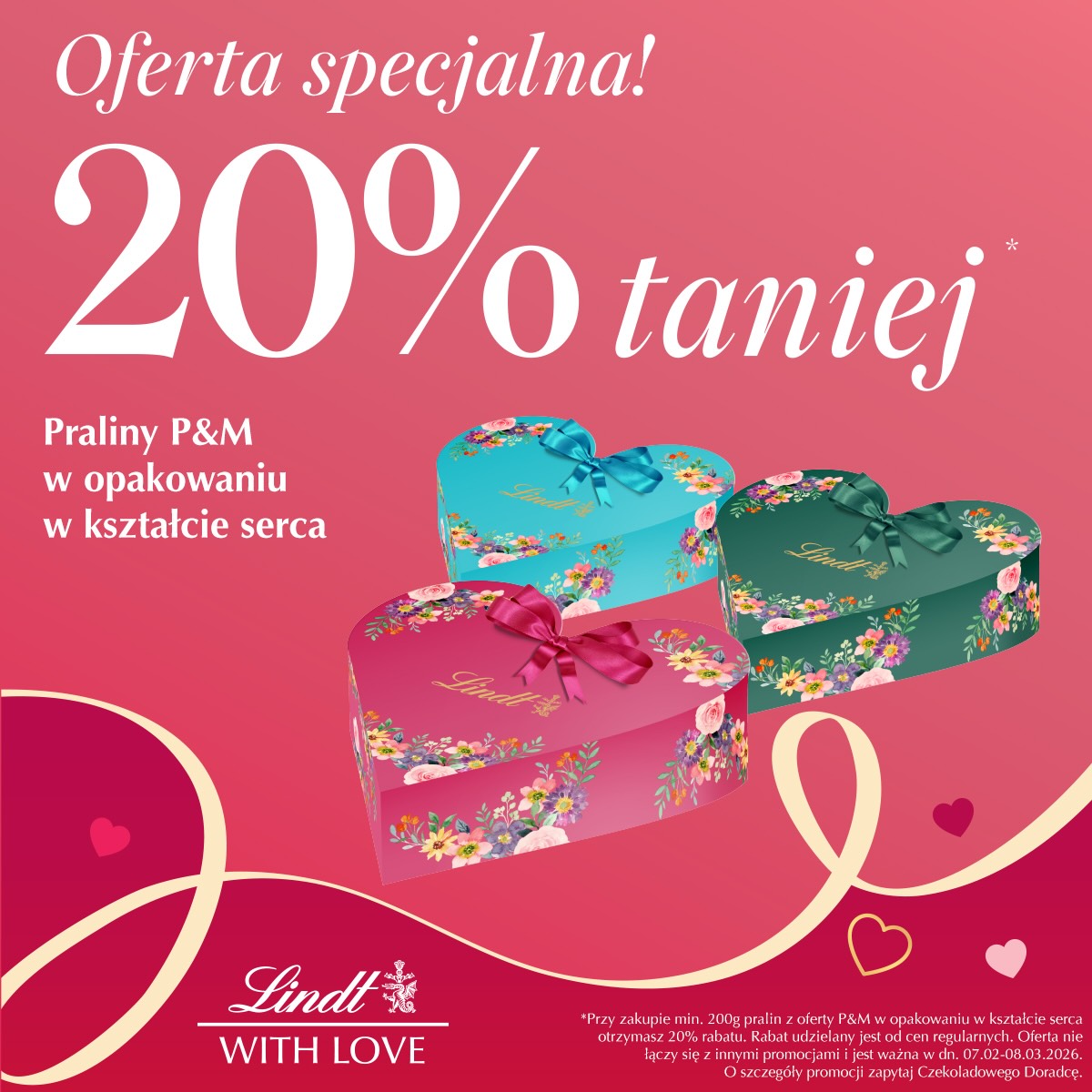 Praliny Pick&Mix w opakowaniu walentynkowym 20% taniej