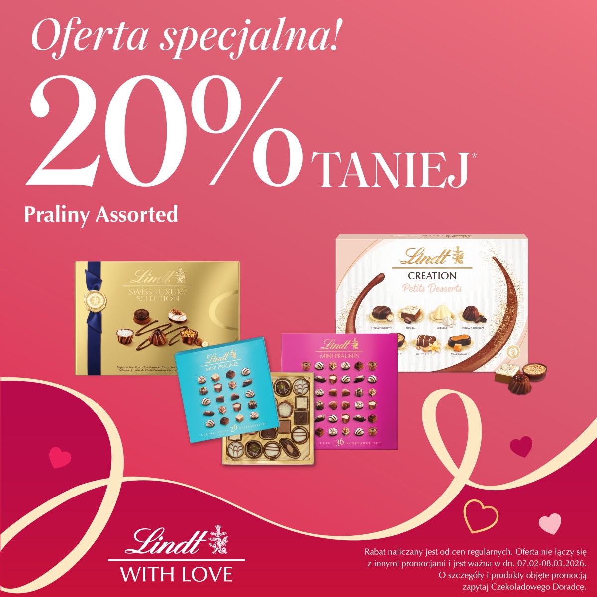 Praliny Lindor 20% taniej