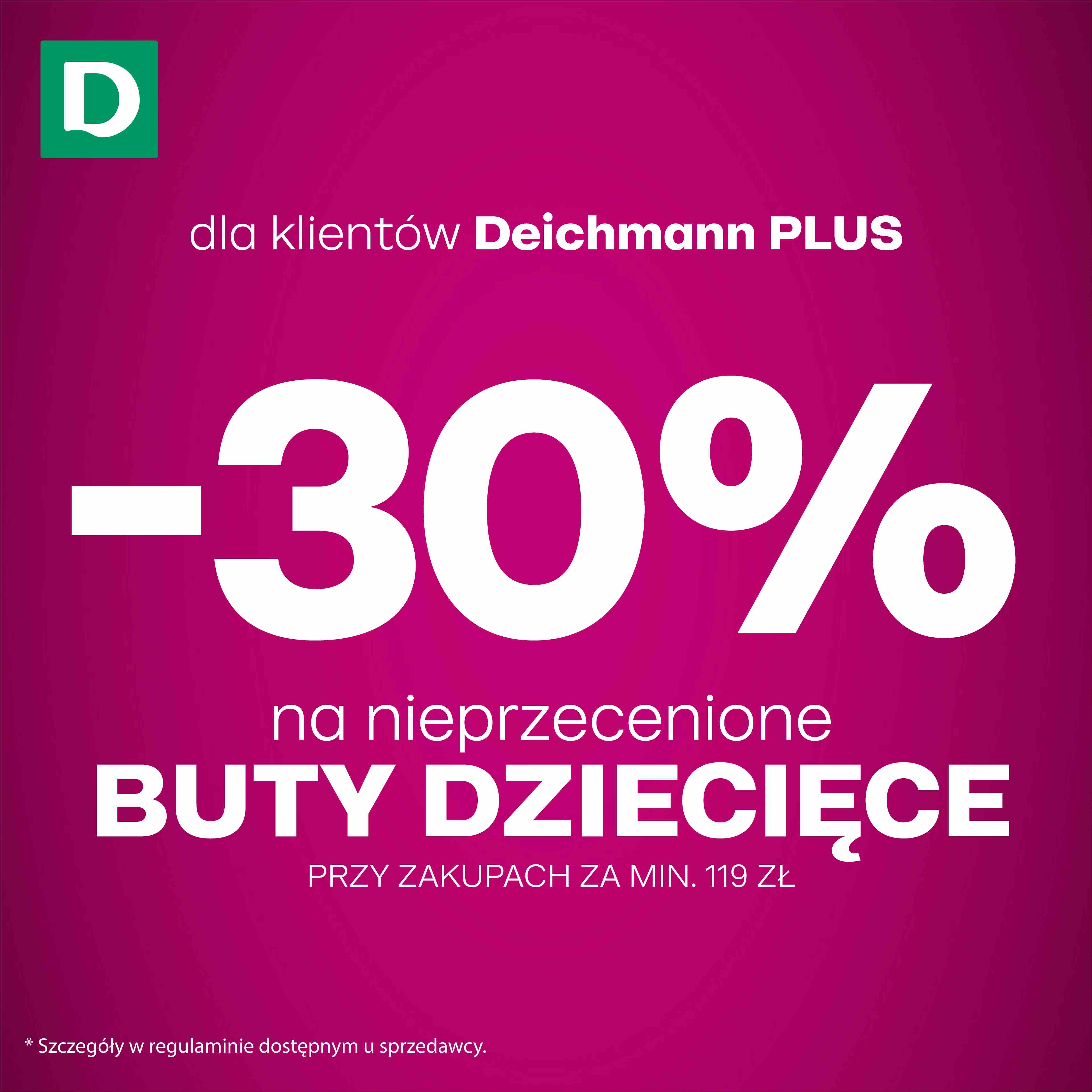 - 30% na nieprzecenione buty dziecięce