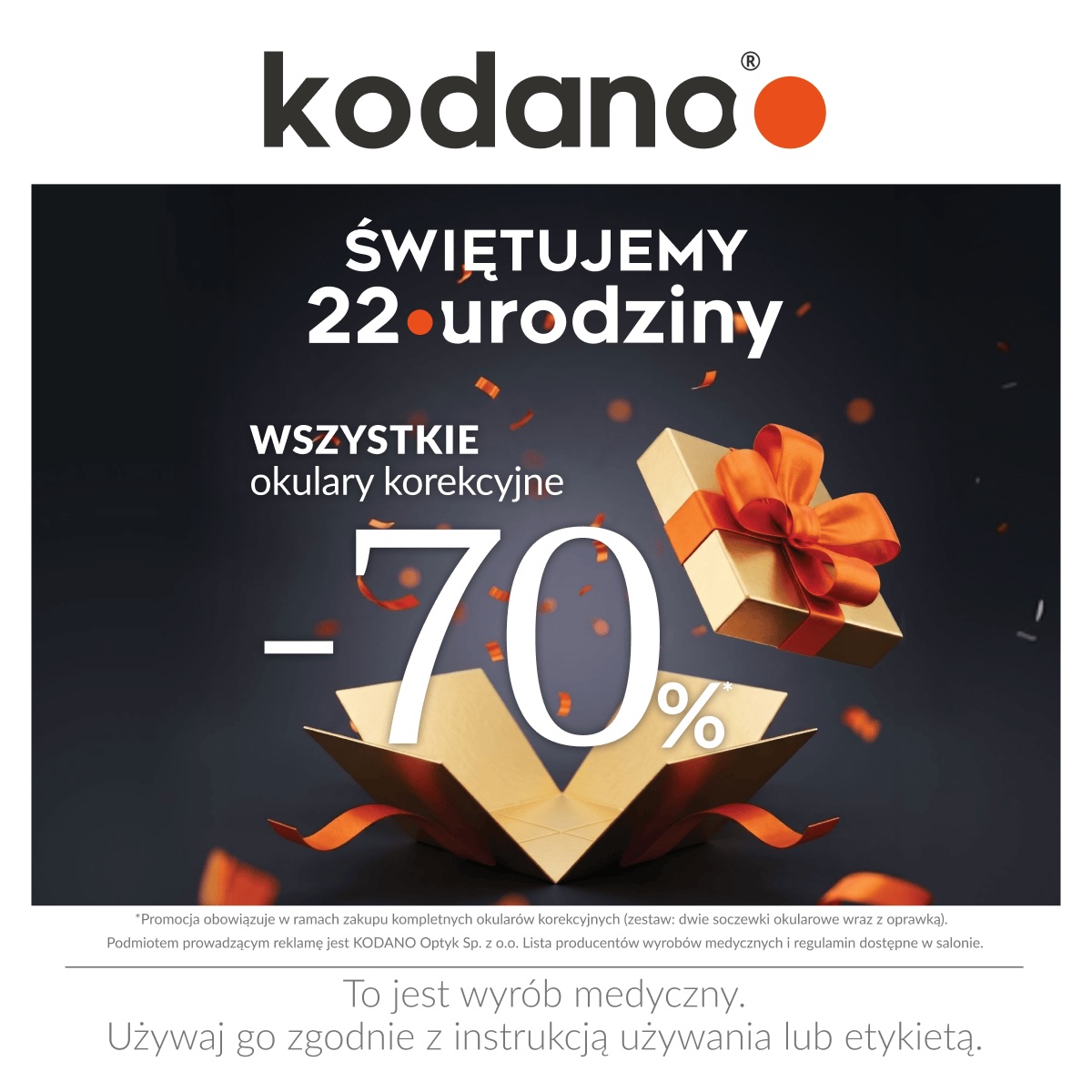 Świętujemy 22. urodziny - wszystkie okulary korekcyjne 70% taniej!