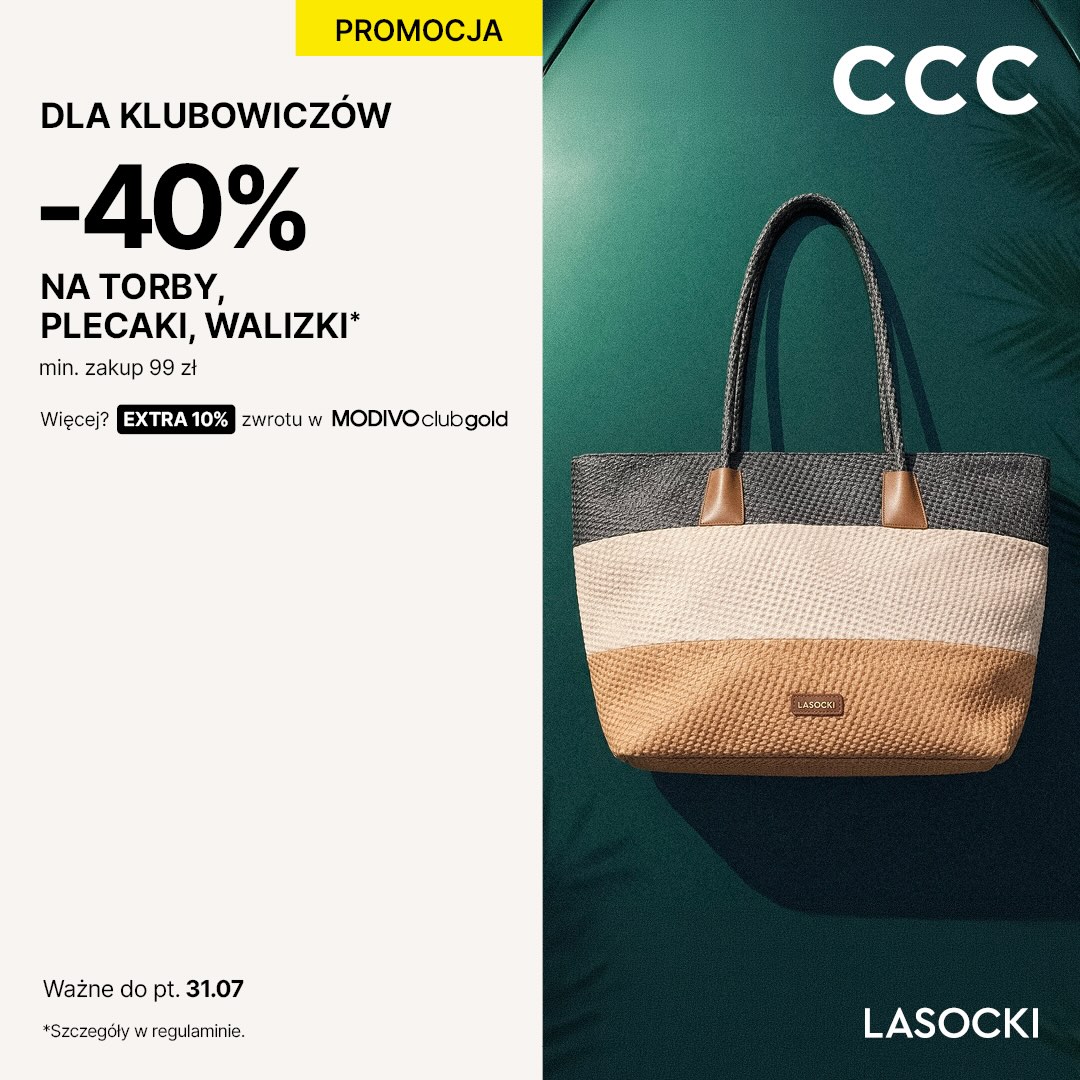 Teraz w CCC tylko w Modivoclub torby, plecaki i walizki aż 40% taniej!