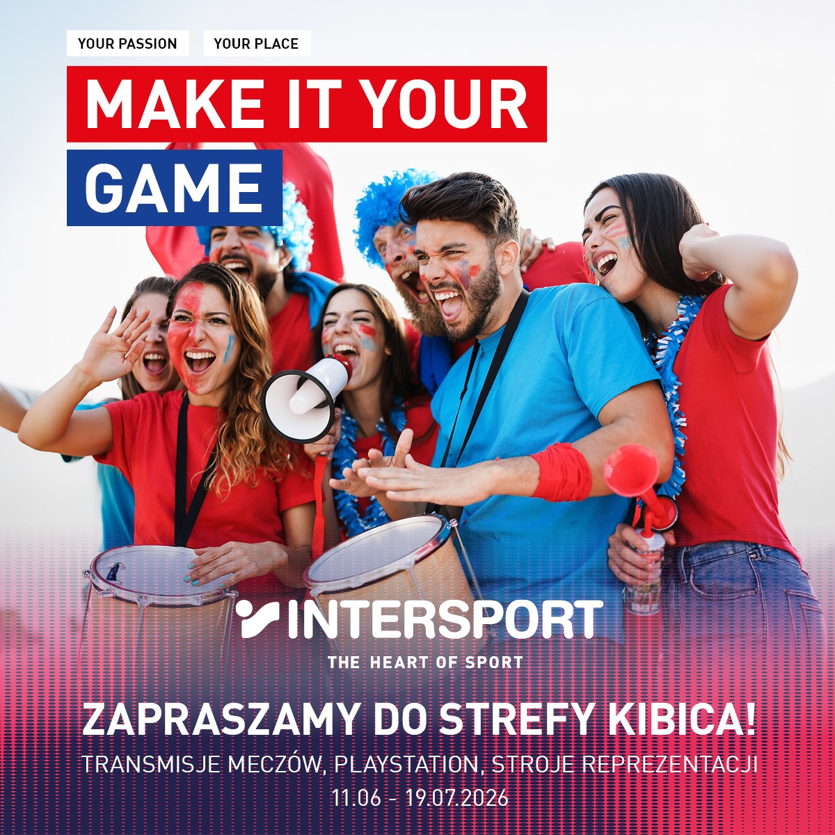 <p>Przyjdź do sklepu INTERSPORT&nbsp;i wspólnie z nami przeżyj sportowe emocje!</p>