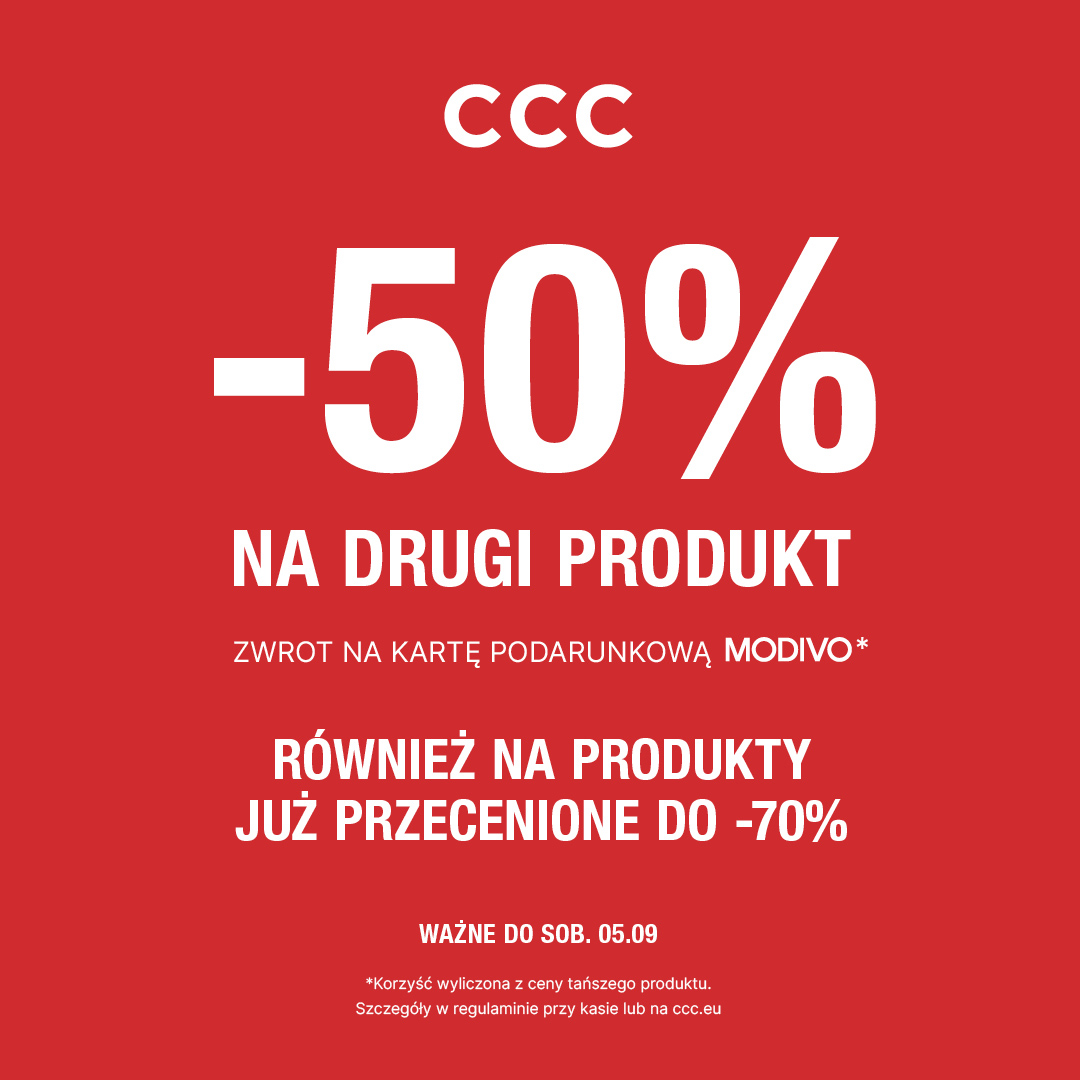 -50% na drugi produkt w CCC!