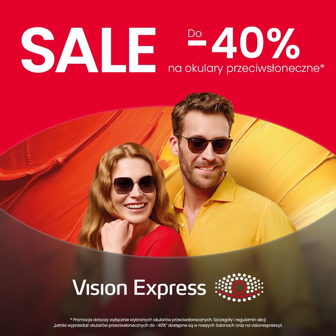 Letnia wyprzedaż okularów przeciwsłonecznych do -40% w Vision Express!