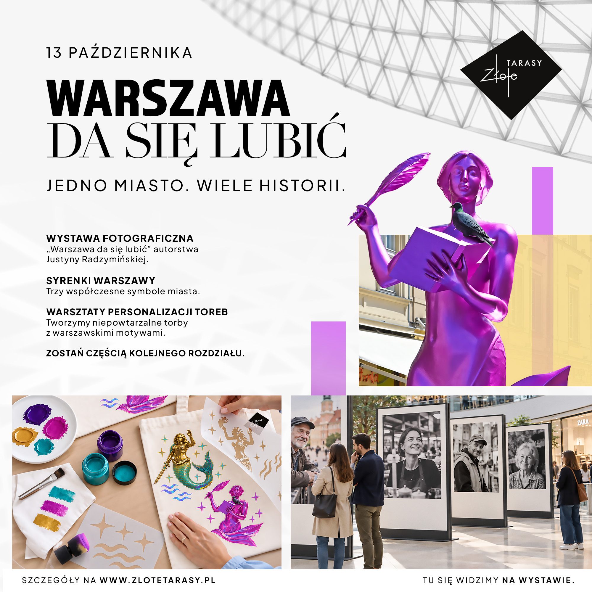 <p><em>On October 13, Złote Tarasy will host the opening of “Warsaw Is a City You Can Love”—a unique photography exhibition by Justyna Radzymińska that gives a voice to residents and showcases their personal stories and connections to Warsaw.</em></p>